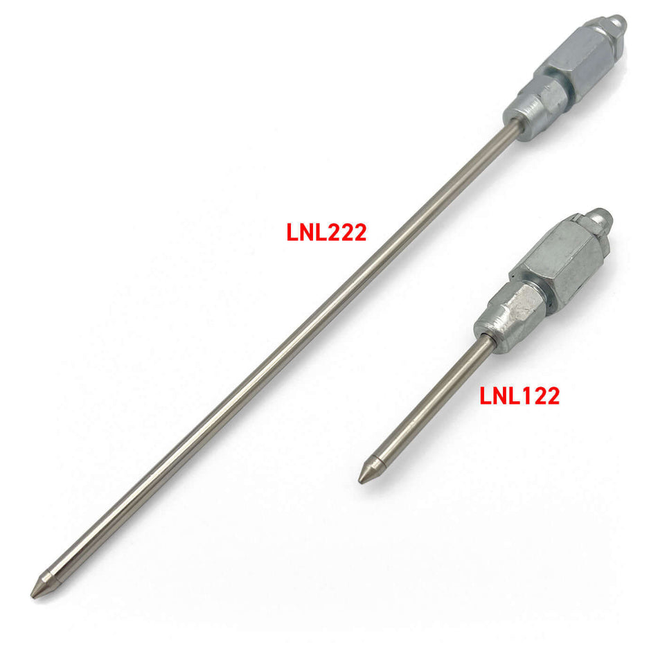 LockNLube Narrow Needle Greasing Adapters LNL122 and LNL222 for hard-to-reach grease fittings and precision lubrication.