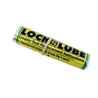 LockNLube® coupler seal replacement instructions rolled up in packaging for easy reference and use.