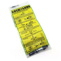LockNLube® Grease Coupler rebuild kit packaging with instructions for replacing seal and jaws.