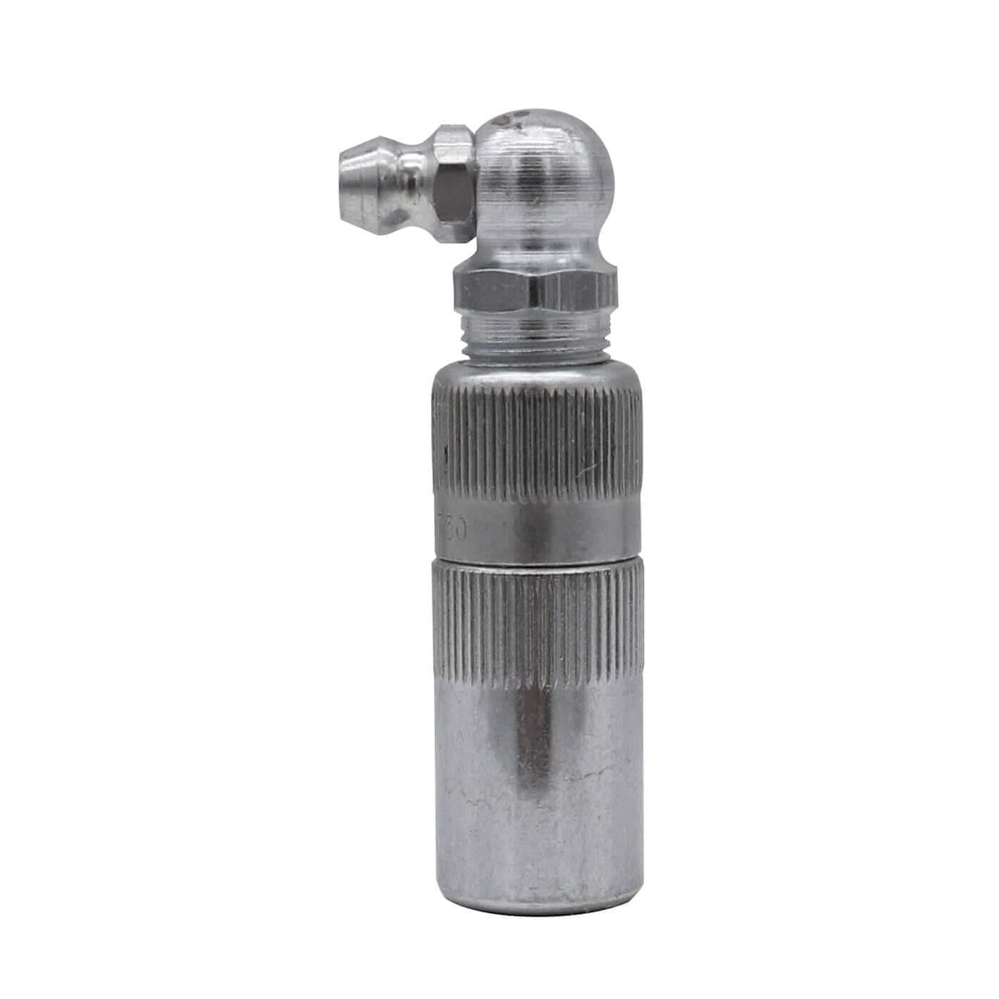 LockNLube Simple 90° grease coupler adapter for hard-to-reach grease fittings in confined spaces.