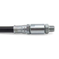 Close-up of LockNLube Grease Coupler on a high-pressure hose assembly for efficient lubrication.
