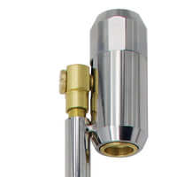 LOCKNFLATE locking dual wheel adapter with chrome finish and brass connector for easy inflation of inner wheels.