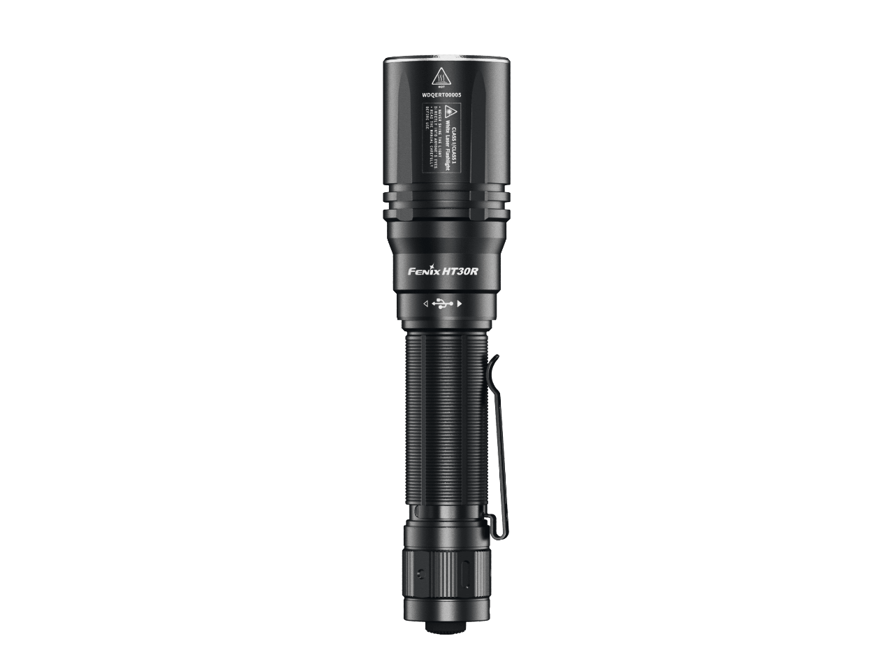 Fenix HT30R white laser flashlight with a sleek design, ideal for precision targeting in rescue operations and outdoor activities.