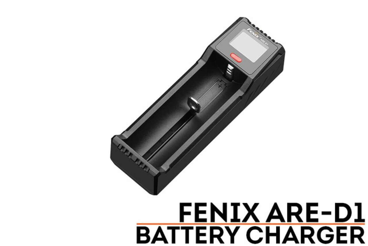 Fenix ARE-D1 smart battery charger designed for versatile charging with multiple current options and safety features.