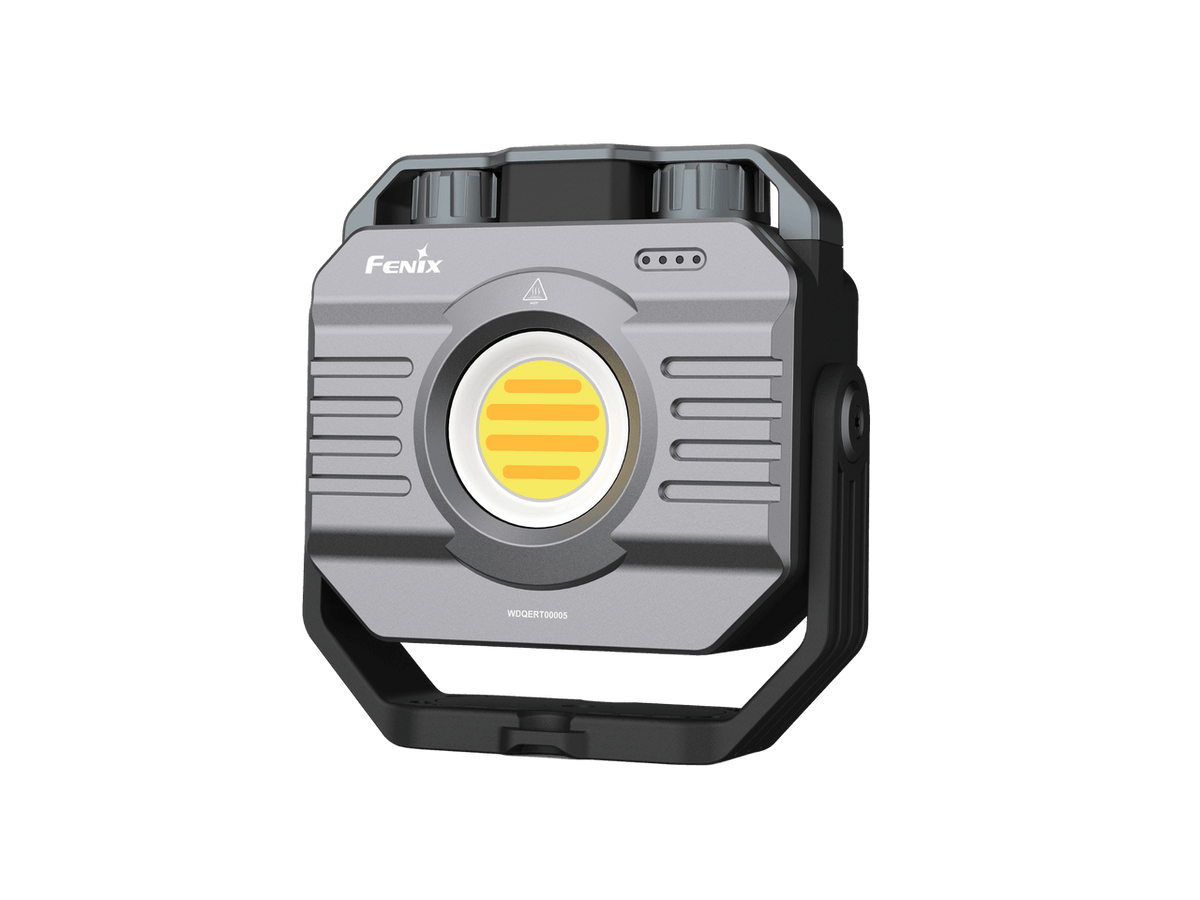 Fenix CL28R outdoor lantern with stepless brightness and color temperature adjustments, 360° handle, and magnetic base.