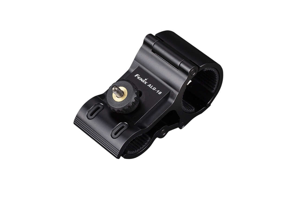 Fenix ALG-18 flashlight barrel mount designed for tactical setups with quick assembly features.