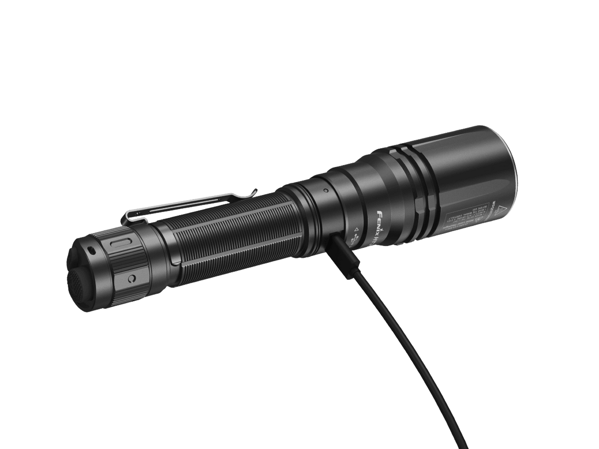 Fenix HT30R white laser flashlight with precision beam and rechargeable feature, ideal for search and rescue.