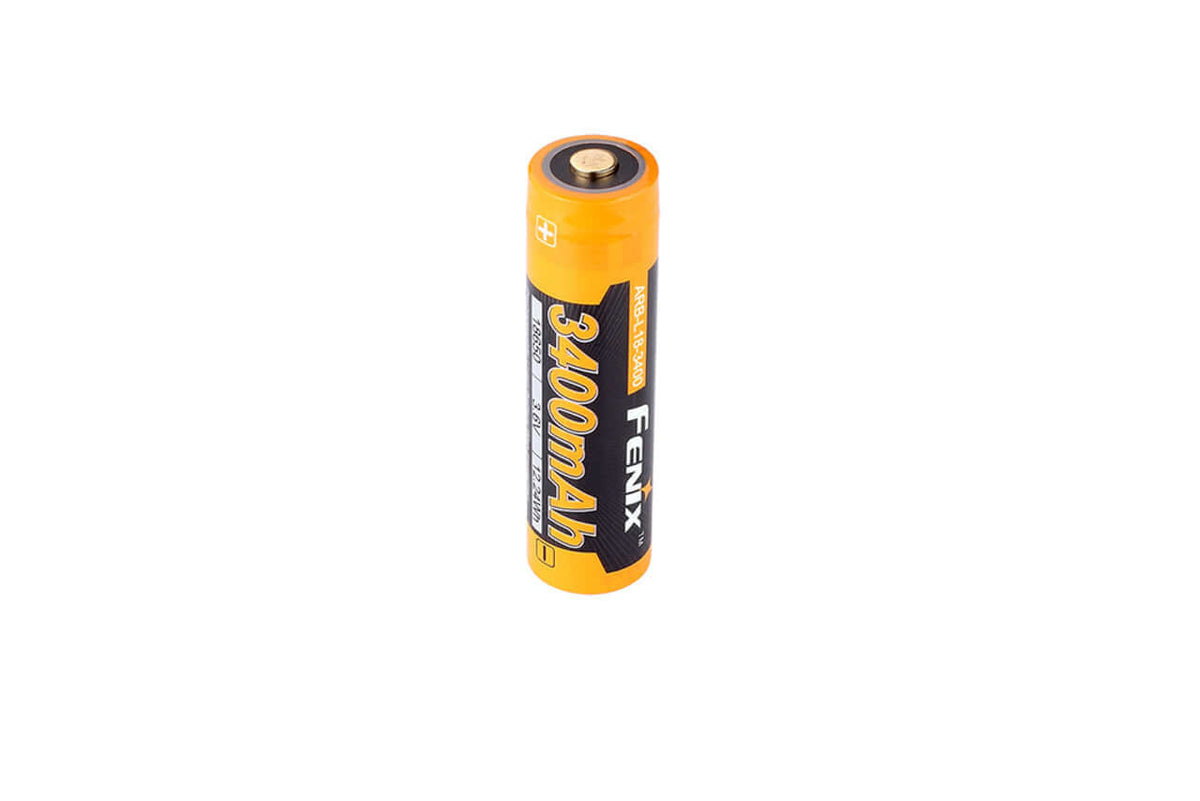Fenix ARB-L18 18650 rechargeable battery with 3400mAh capacity, designed for safety and high performance.