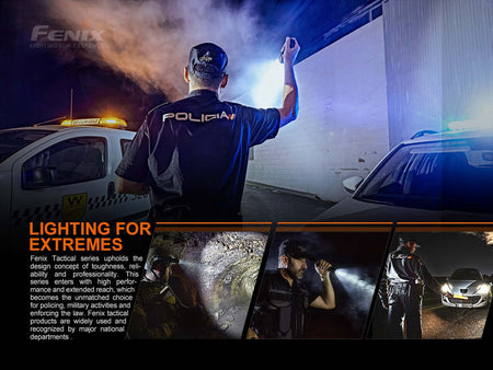 Fenix Tactical lighting series showcasing reliability and professionalism for extreme conditions and activities.