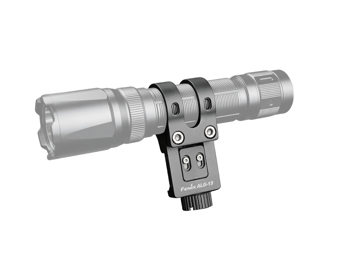 Fenix ALG-15 Tactical Rail Mount securely attaches to picatinny rail, showcasing durable aluminum construction.
