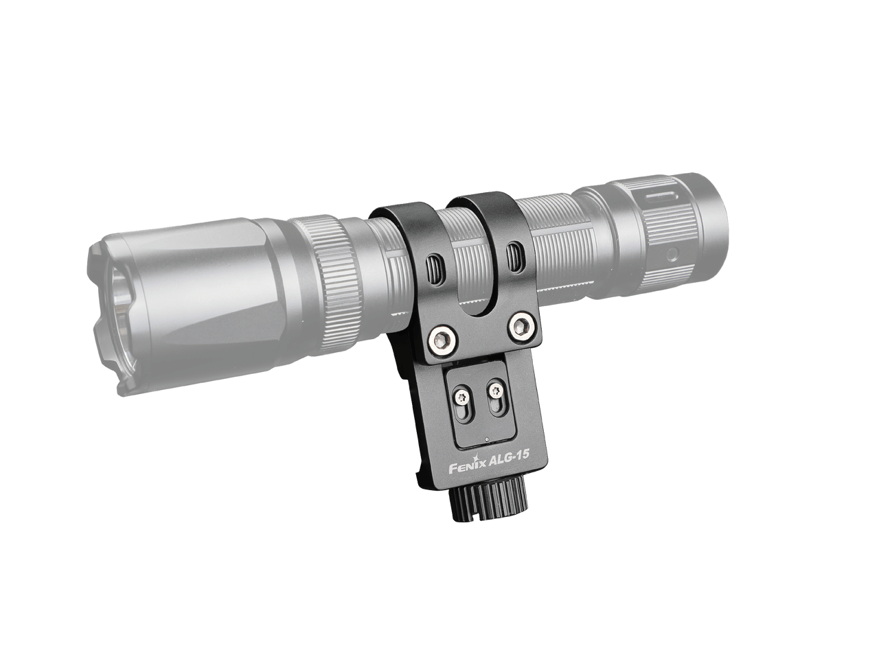 Fenix ALG-15 Tactical Rail Mount securely attaches to picatinny rail, showcasing durable aluminum construction.