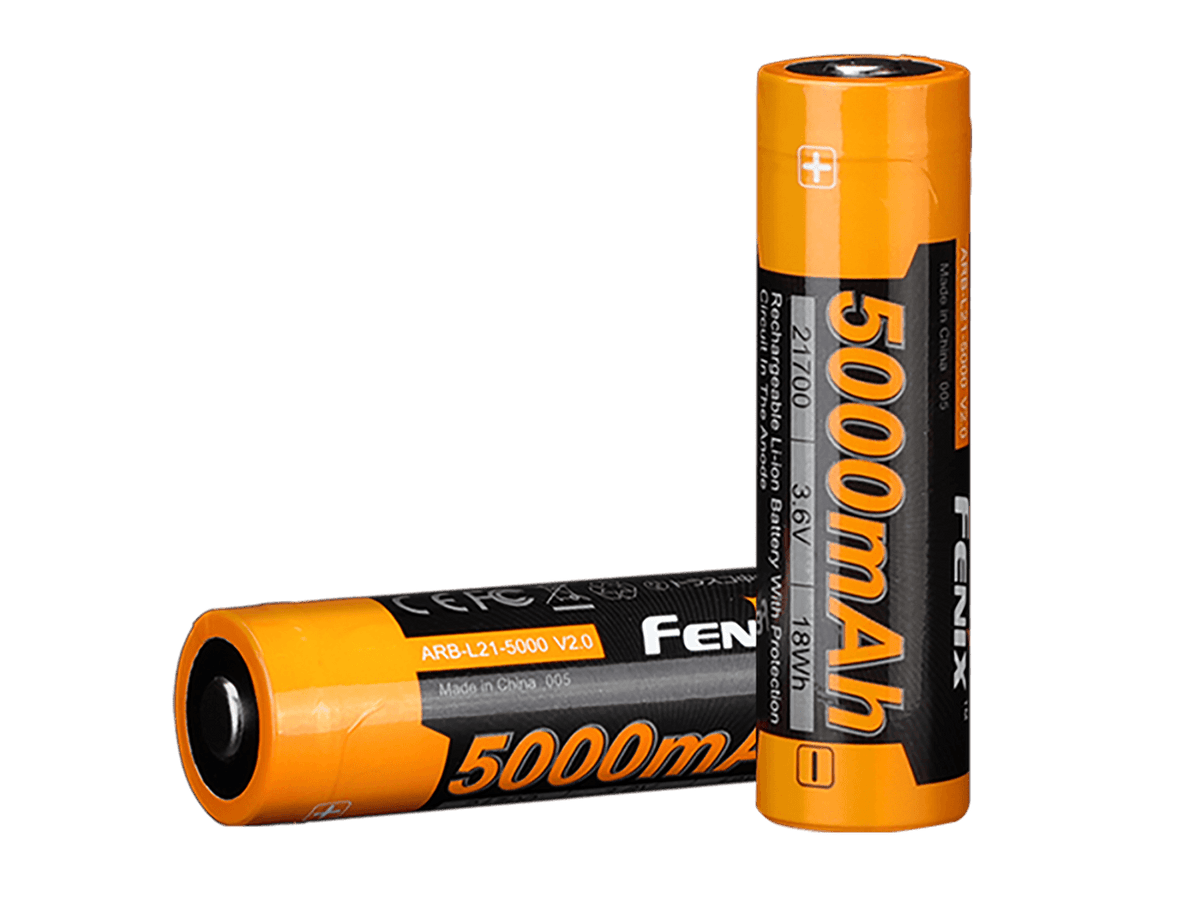Fenix ARB-L21-5000 V2 rechargeable 21700 Li-ion battery with 5000mAh capacity.
