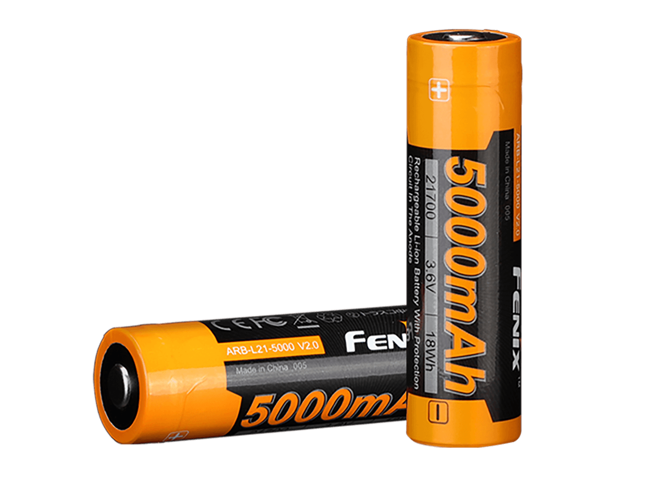 Fenix ARB-L21-5000 V2 rechargeable 21700 Li-ion battery with 5000mAh capacity.