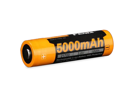 Fenix ARB-L21-5000 V2 rechargeable 5000mAh 21700 Li-ion battery with protective features.