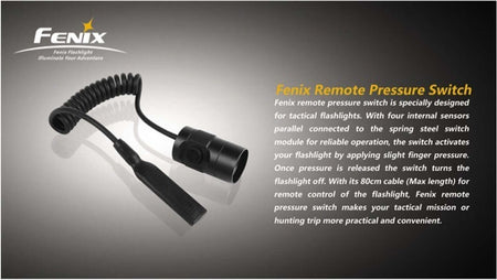 Fenix AER-01 Remote Pressure Switch for tactical flashlights with reliable operation and an 80cm extendable cable.
