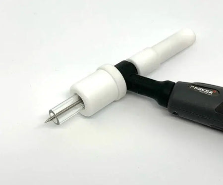 AC-150 #5 cup and nozzle for TIG welding, featuring Quartz and Ceramic materials suitable for tight access areas.