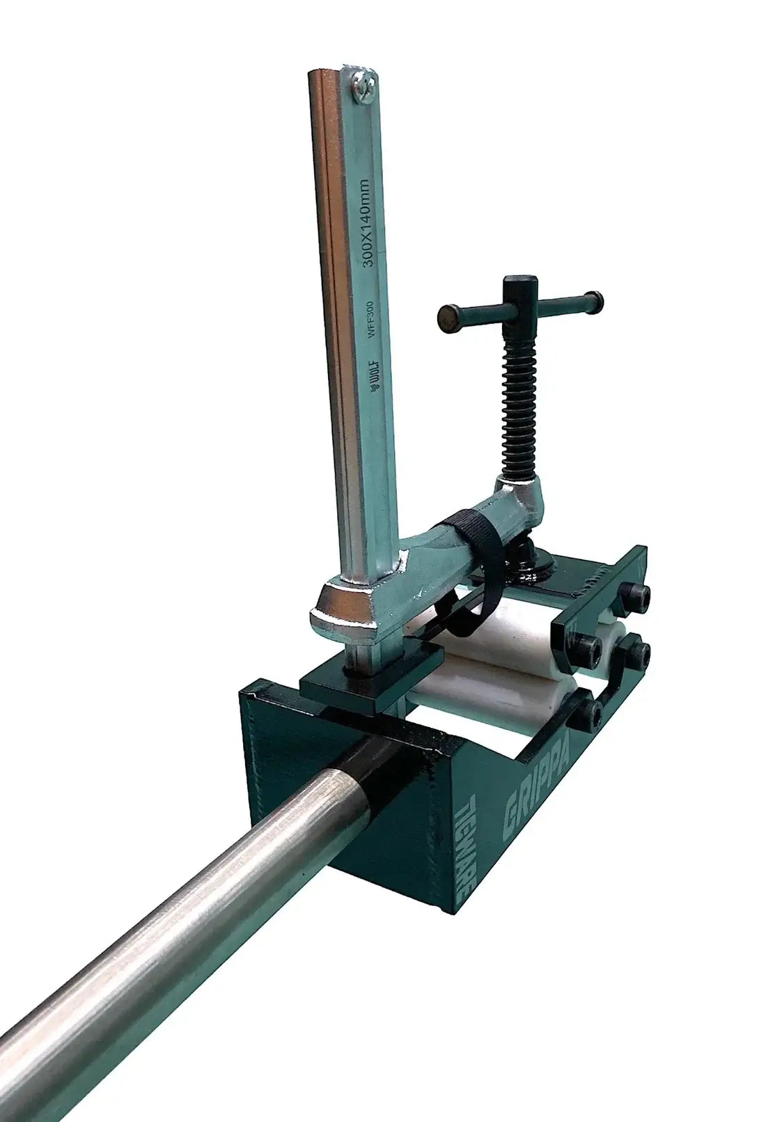 GRIPPA work holding tool for intake and exhaust systems, accommodating round tubing sizes 2" to 4".