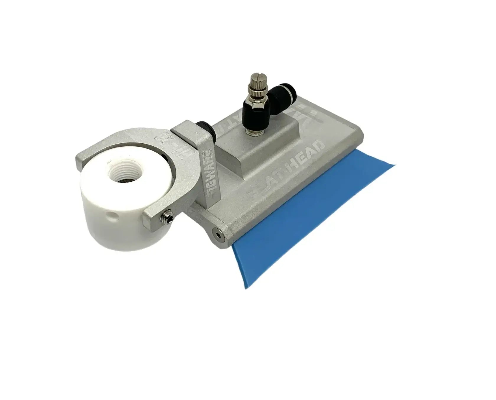 FLAT-HEAD trailing shield designed for professional TIG welders, made from durable 6061 aluminum and silicone.