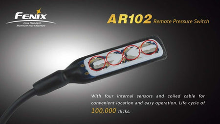 Fenix AER-01 remote pressure switch with four internal sensors and a life cycle of 100,000 clicks.