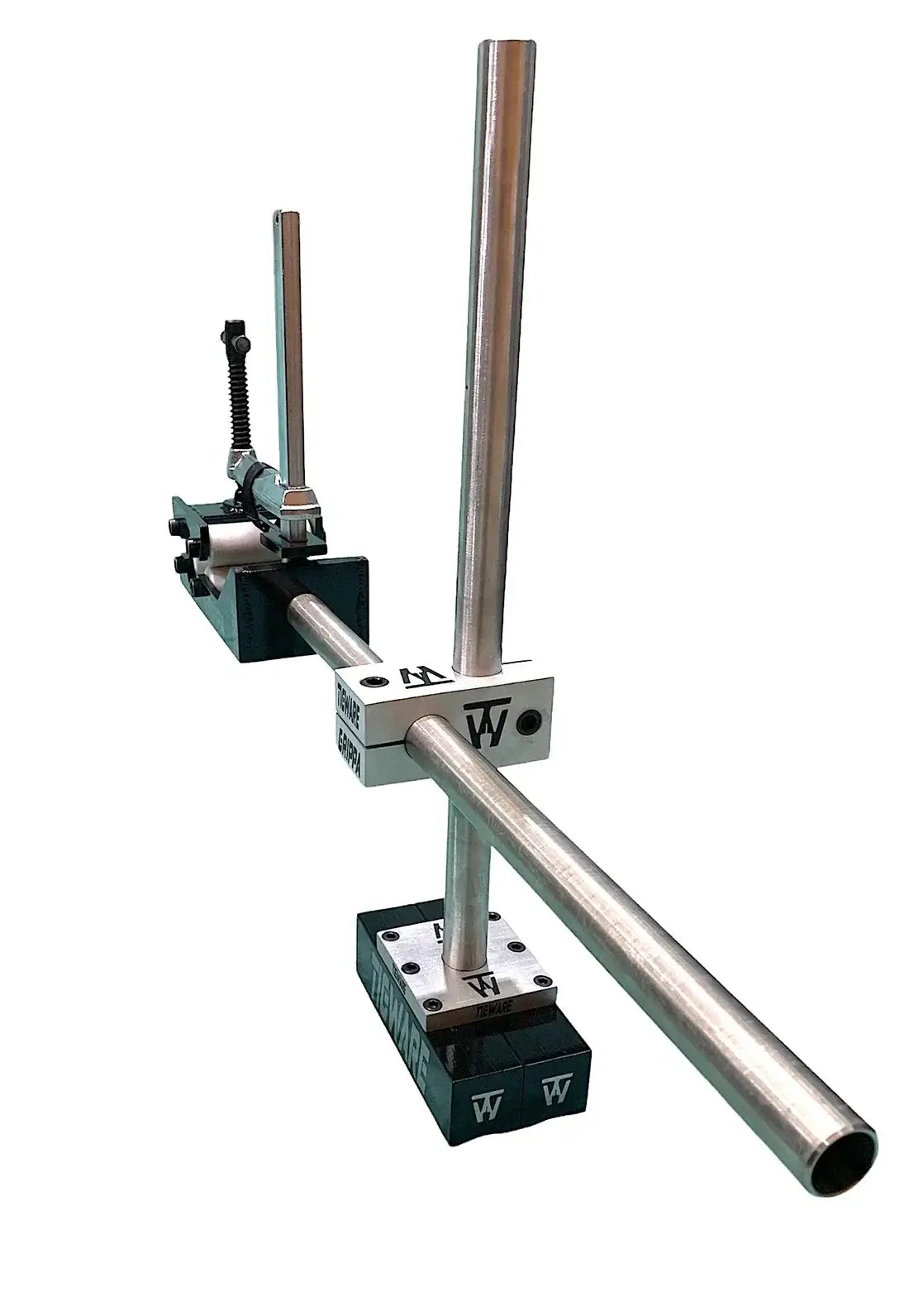 GRIPPA work holding tool for intake and exhaust systems, holds round tubing from 2" to 4" in elevated position.