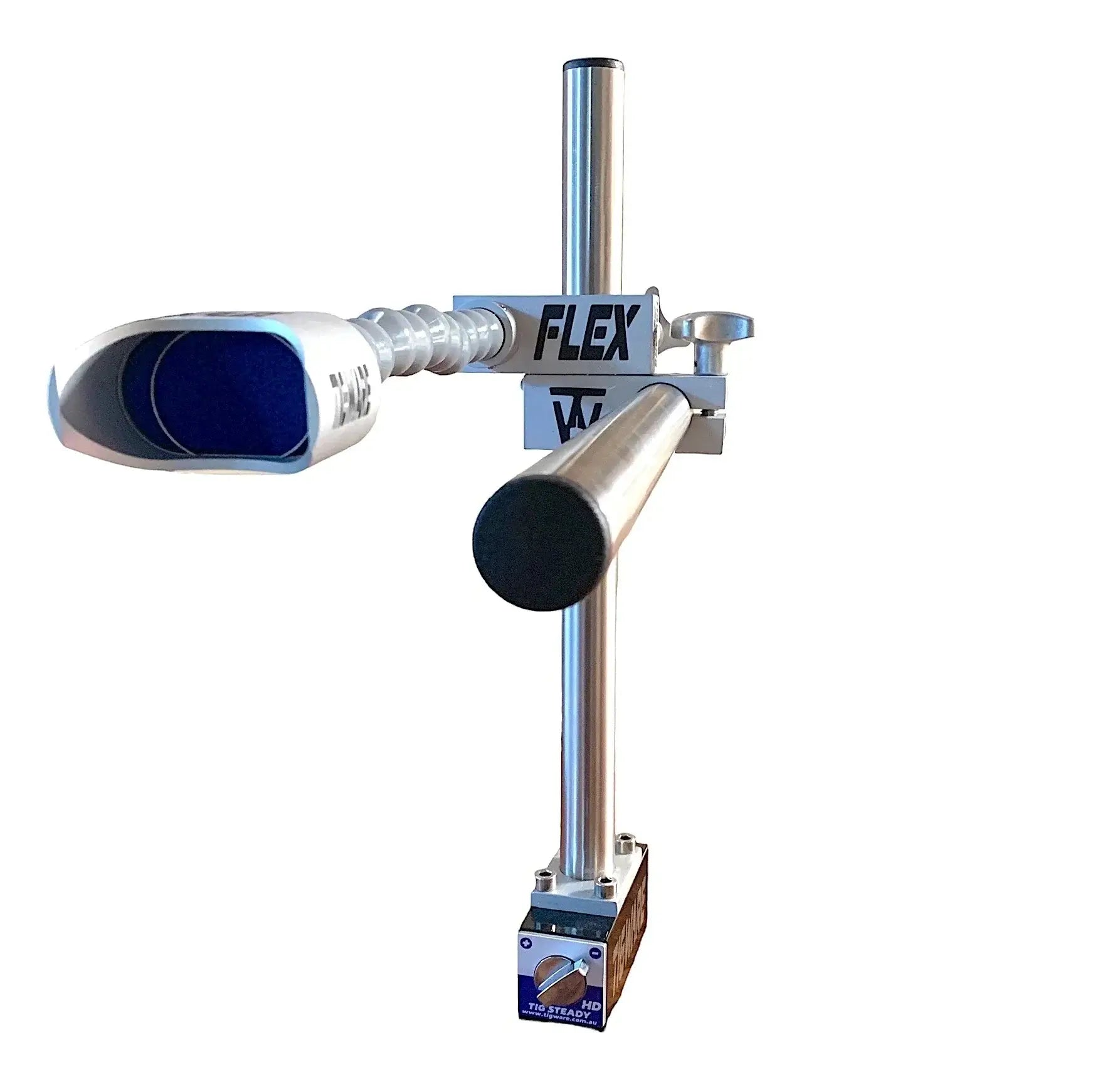 FLEX-BLOK attachment for TIGWARE's TIG Steady, designed for optimal ARGON shielding and positional work.