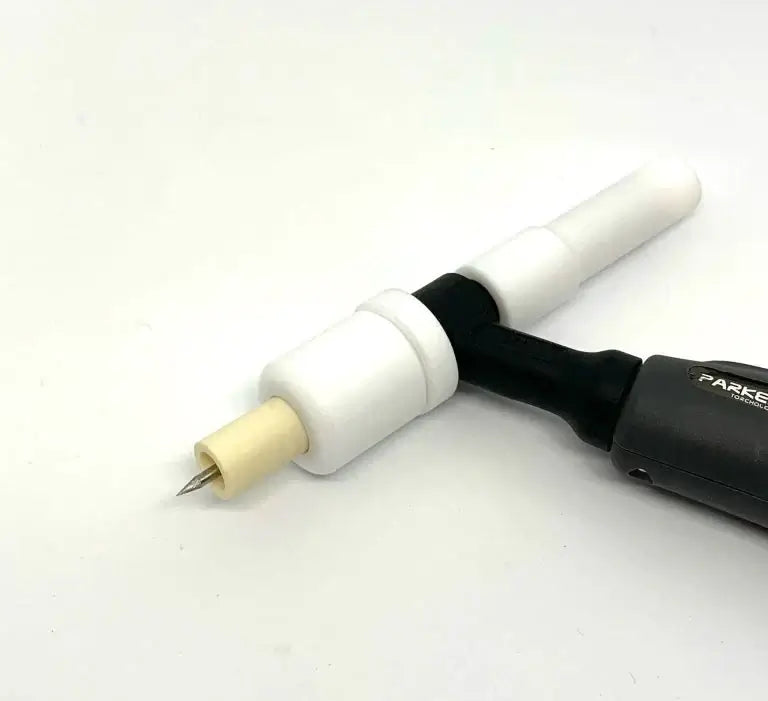 TIGWARE AC-150 #5 nozzle for TIG welding, made of quartz and ceramic, designed for tight spaces and rated 150 amps.