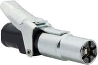 LOCKNFLATE® locking air chuck with steel jaws for secure hands-free connection on Schrader valves.