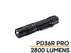 Fenix PD36R Pro tactical flashlight, 2800 lumens, designed for tactical and professional use.