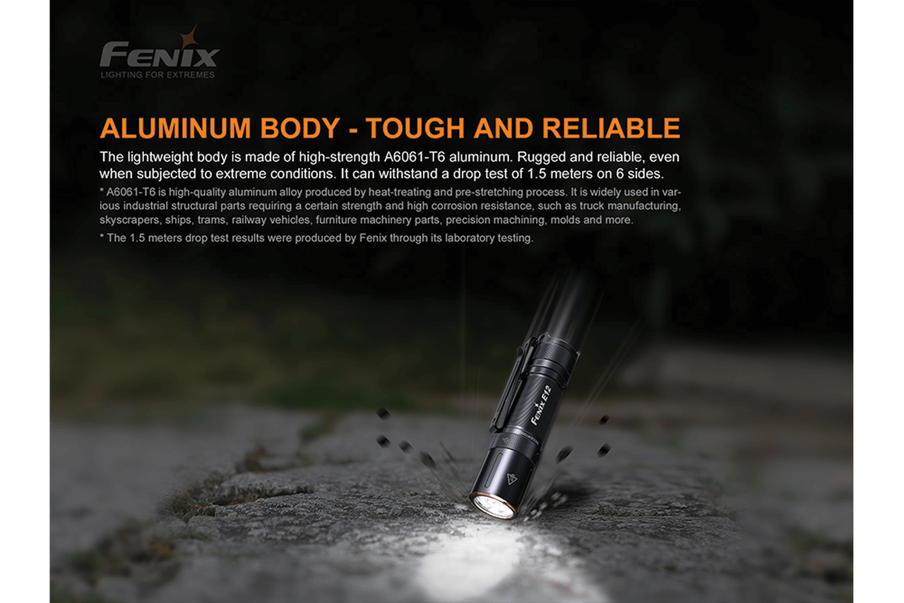 fenix e12 v2.0 aa flashlight black Fenix E12 V2.0 AA EDC Flashlight