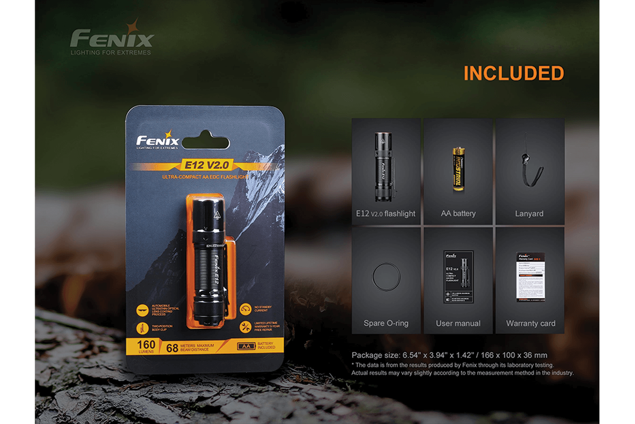 fenix flashlight aa batteries Fenix E12 V2.0 AA EDC Flashlight