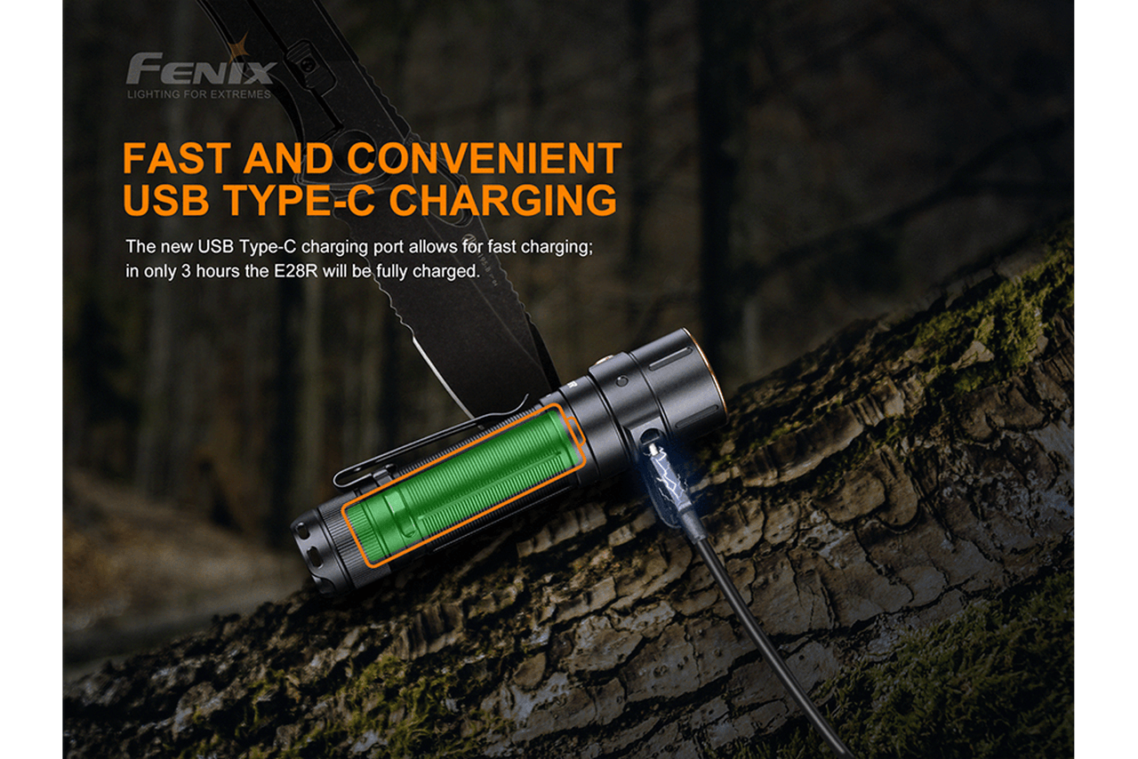 fenix e28r flashlight Fenix E28R Rechargeable Flashlight