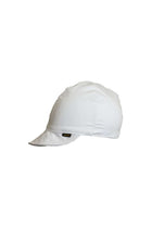 White 4-panel welding cap made of 100% cotton, reversible, high crown design, ideal for welders. Available in assorted sizes.